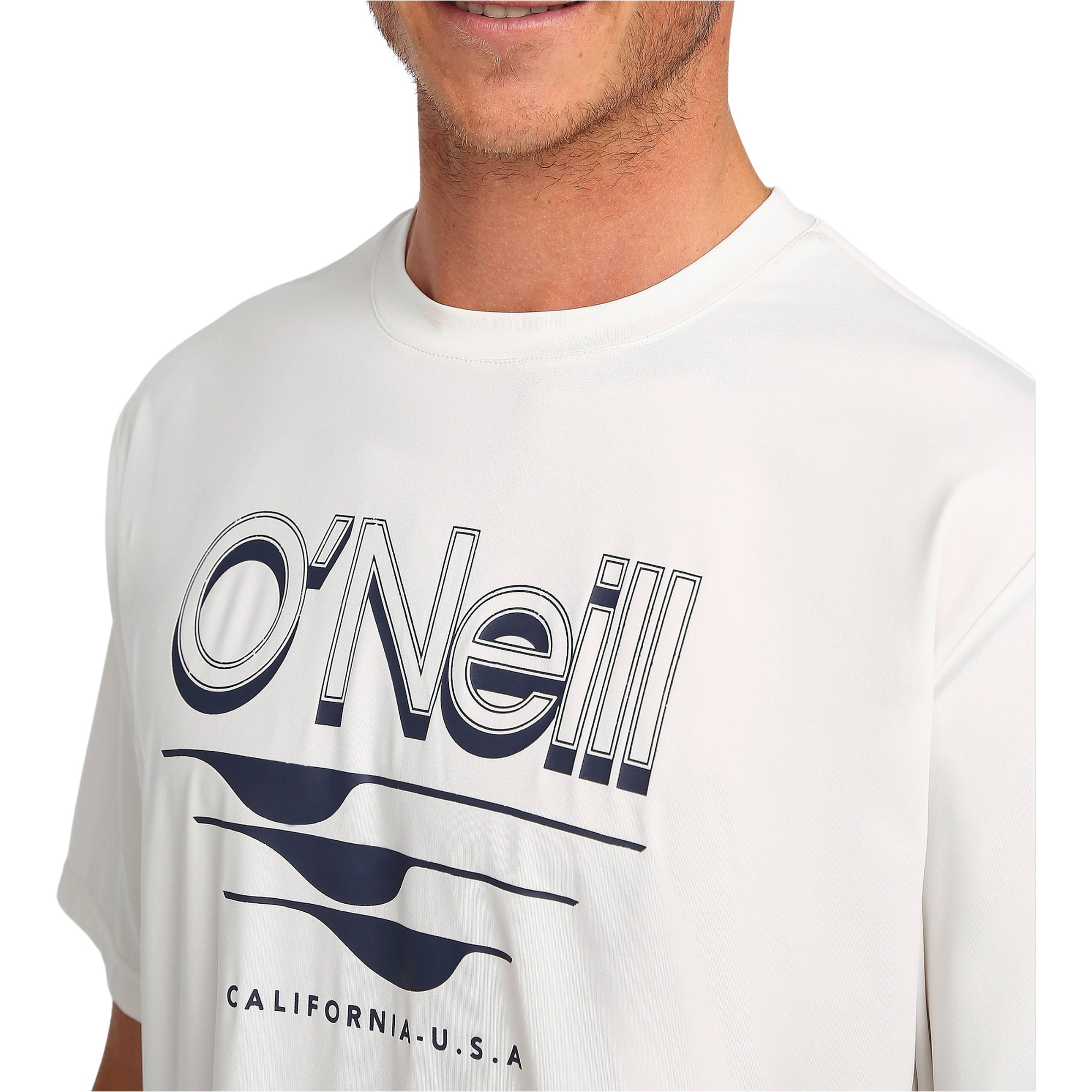 2026 O'Neill Mens Hybrid UPF Polygiene Graphic T-shirt 2850340 - Snow White